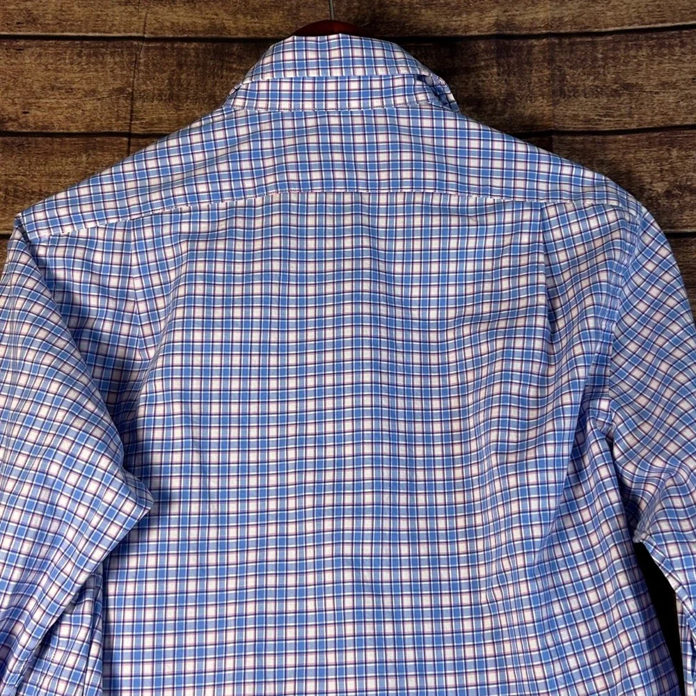 Polo Ralph Lauren Mens Slim Fit Plaid Button Down Shirt Blue Pink White Small